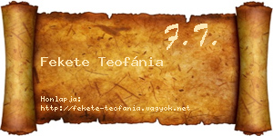 Fekete Teofánia névjegykártya